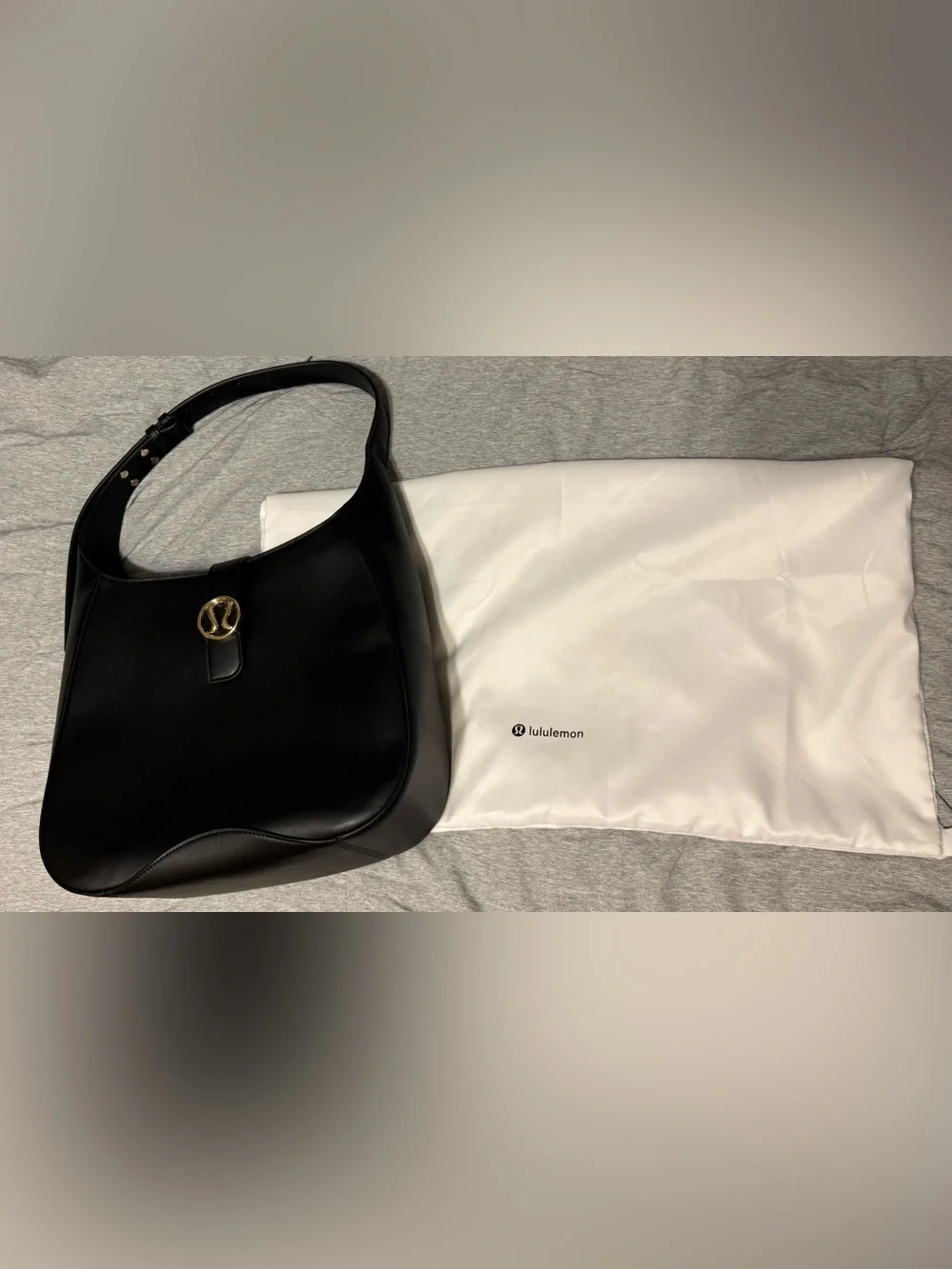 lululemon Black Leather Alternative 8L Shoulder Bag